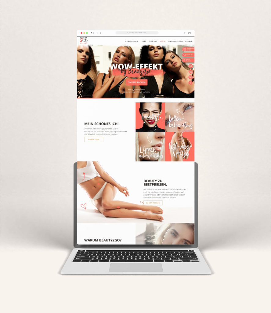 Webdesign for Beauty2Go