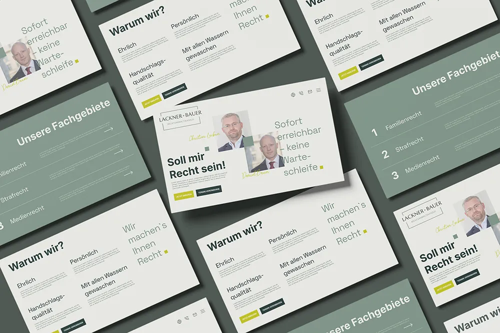 Mockups der Website von LB Anwälte