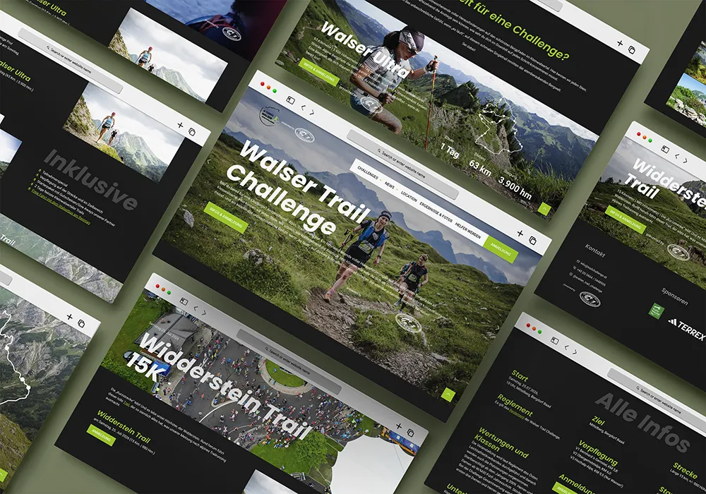 Mockup Screens von trailchallenge.at